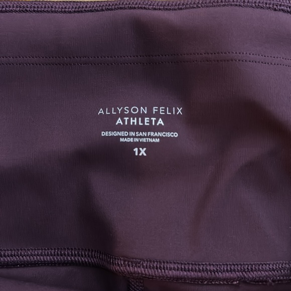 Allyson Felix X Athleta Color Block Leggings Pink Purple Sz 1X! - Picture 5 of 8